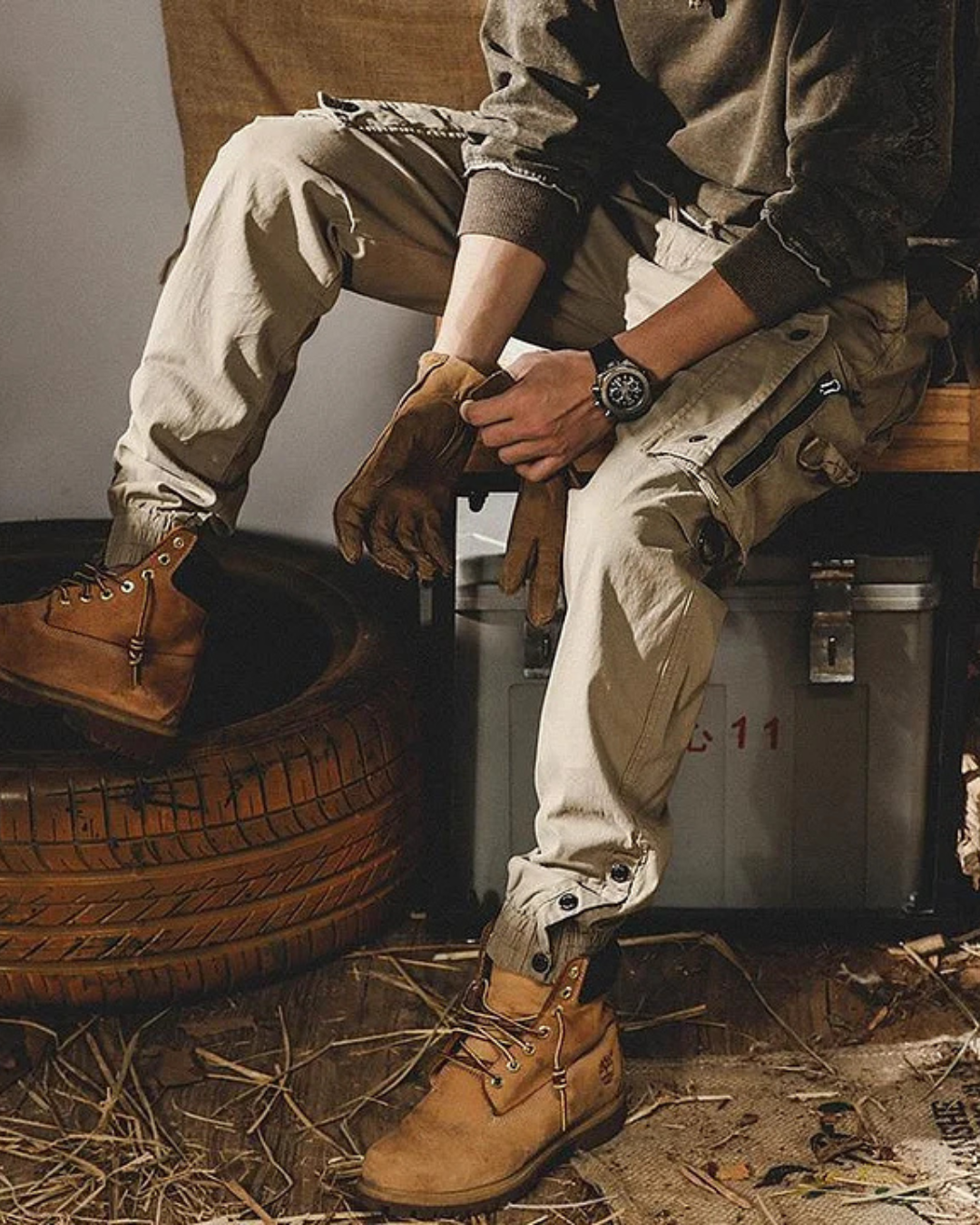 Pánske cargo nohavice s viacerými vreckami