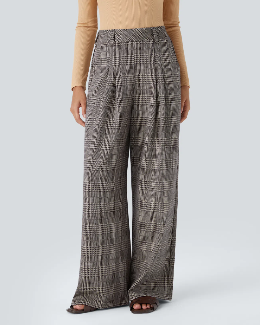 Dámske široké nohavice s potlačou