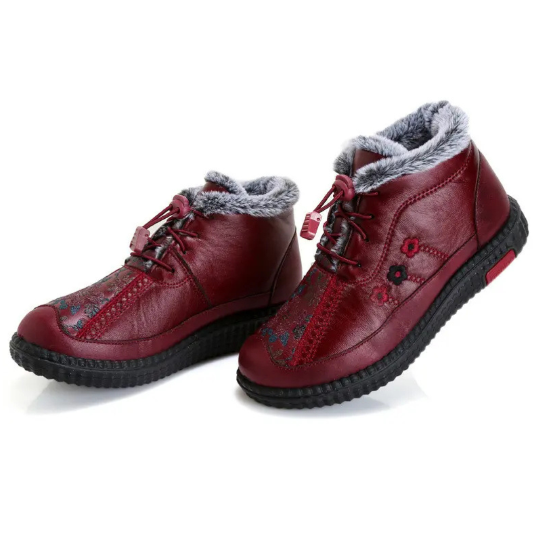 Ručne vyrábané kožené členkové topánky s protišmykovou podrážkou pre ženy