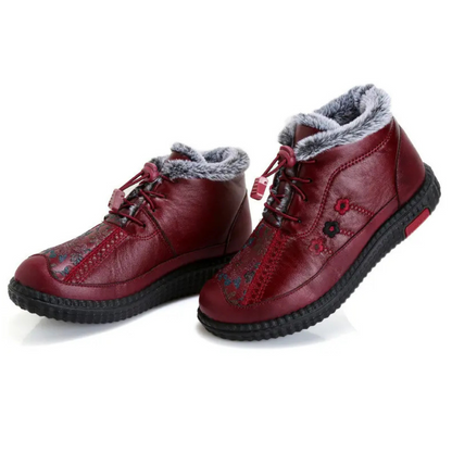 Ručne vyrábané kožené členkové topánky s protišmykovou podrážkou pre ženy