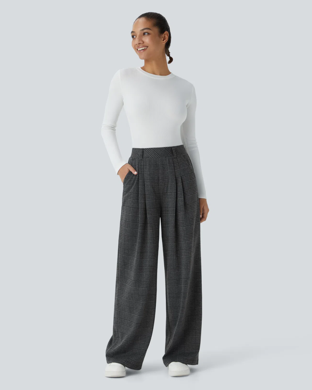 Dámske široké nohavice s potlačou