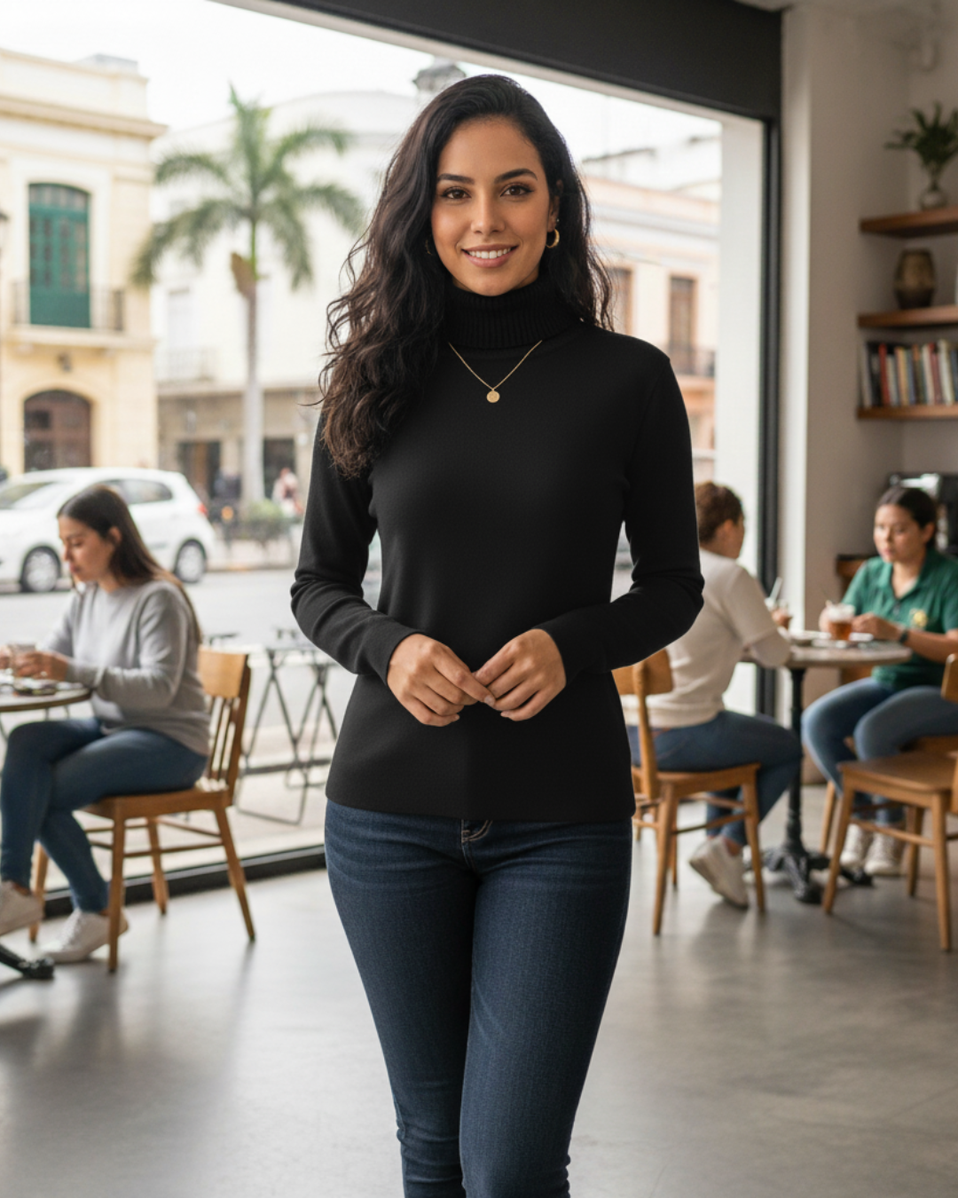 Dámsky zateplený sveter s fleecovou podšívkou