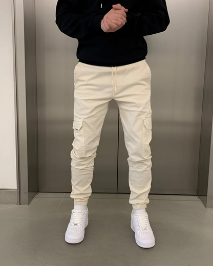 Pánske elastické bavlnené joggingové nohavice Cargo