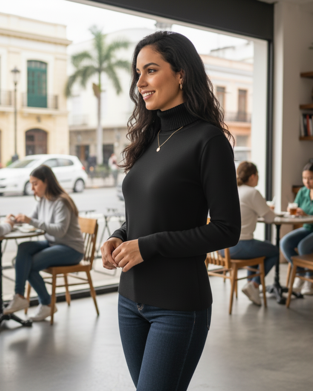 Dámsky zateplený sveter s fleecovou podšívkou