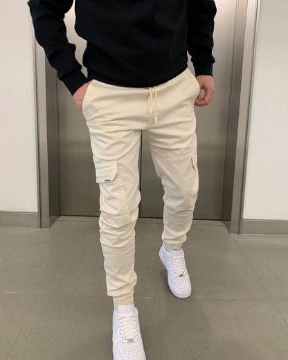 Pánske elastické bavlnené joggingové nohavice Cargo