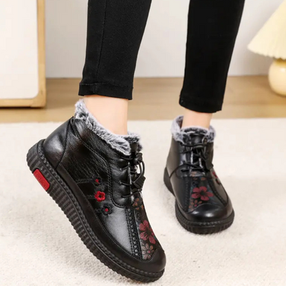 Ručne vyrábané kožené členkové topánky s protišmykovou podrážkou pre ženy