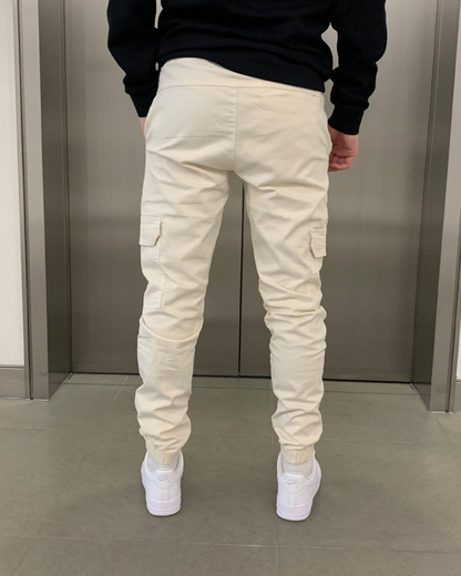 Pánske elastické bavlnené joggingové nohavice Cargo