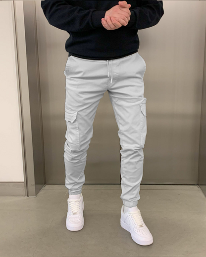 Pánske elastické bavlnené joggingové nohavice Cargo