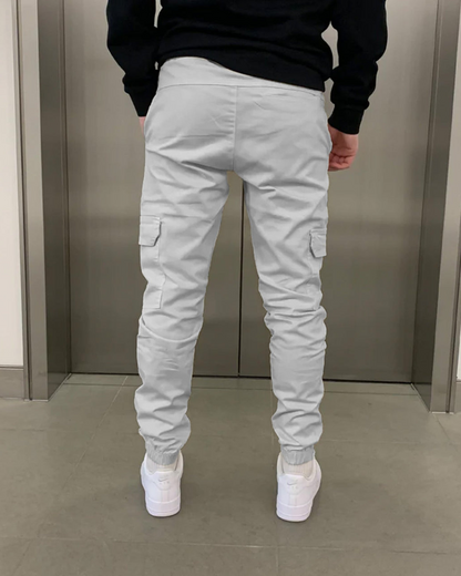Pánske elastické bavlnené joggingové nohavice Cargo