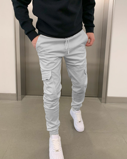 Pánske elastické bavlnené joggingové nohavice Cargo