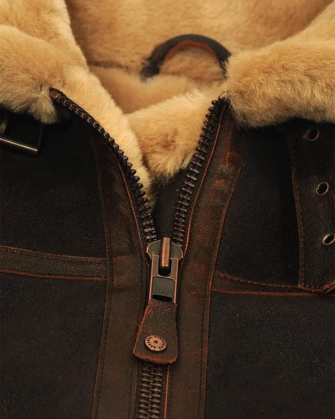 Kožená a flisová bunda Aviator pre mužov