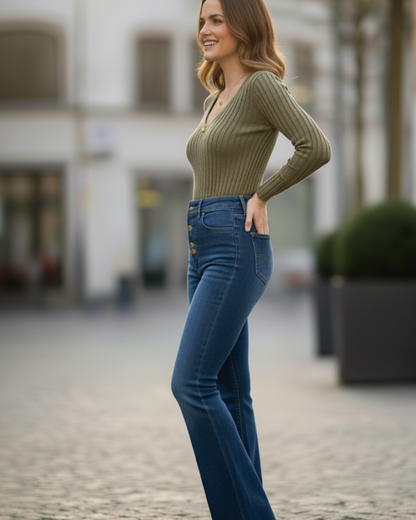 Rozšírené nohavice s vysokým pásom